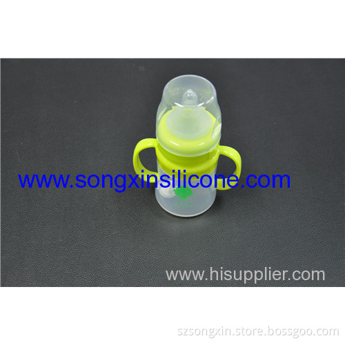 150ml Green Food Grade Silicone Baby Feeding Bottle With Nipple 